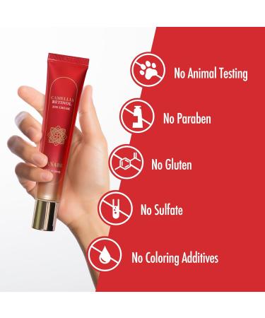 Camellia Retinol Eye Cream with Hyaluronic Acid | Hydrating Korean Eye Cream for Wrinkles & Dark Circles | Cruelty-Free - Buy Online on GoSupps.com