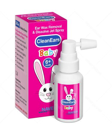 Naveh Pharma CleanEars | Baby Ear Wax Removal Kit Spray Ear Wax Softener Cleaner Ear Irrigation and Wax Dissolution | All-Natural Formula | Nonirritant  for Kids and Adults | 1 Fl Oz