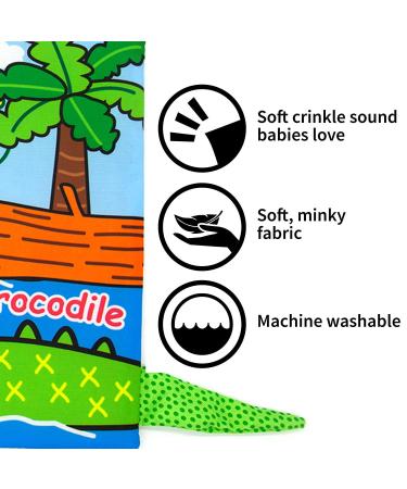 Crinkle Books for Babies | 3 Cloth Books for Newborns | 6-12 Months | Touch and Feel Tails | Sensory Fabric Activity Book - Buy Online on GoSupps.com