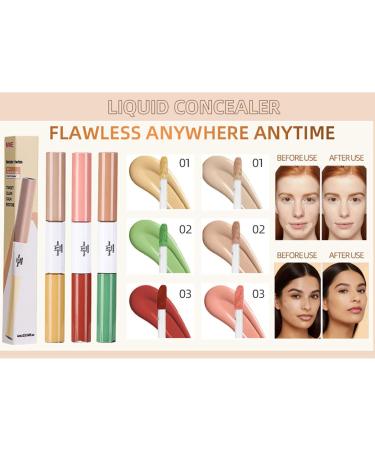 Zegaqae Liquid Concealer Make Up Covering Makeup Concealer 3 Pack Sweatproof Cosmetics Everyday Contouring Solution - Buy Online on GoSupps.com