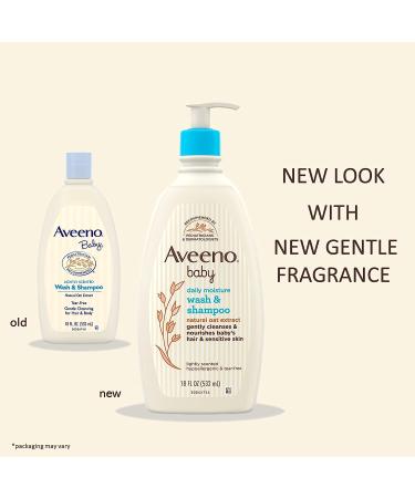 Aveeno Baby Daily Moisture Body Wash & Shampoo with Oat Extract - 2-in-1, Tear-Free, Paraben-Free - 18 fl. oz - Buy Online on GoSupps.com