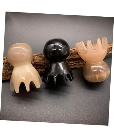 Fomiyes 2-Piece Octopus Massage Comb Set | Natural Handmade Yak-Horn Head Massager for Women | Handcrafted Hair Care Tools - Buy Online on GoSupps.com