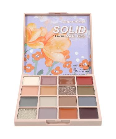 PATKAW 1 Box Solid Gel Nail Polish Cream 16 Color Gel Polish Palette Manicure Glue Gels Nail Polish Gel Palette for False Nails Art Accessories