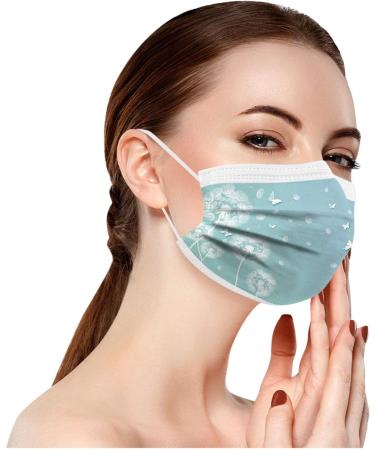 Lulupi 10-Piece Elegant Flower Motif Breathable Bandana Mask for Women | One-Way Adult Mouth & Nose Protection - Dandelion-04 - Buy Online on GoSupps.com