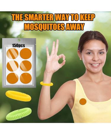 150Pcak Mosquito Bug Repellent Stickers Patches with 2Pack Mosquito Bracelets Waterproof Wrist Bands for Kids Adult Outdoor Indoor -Orange DEET Free - Buy Online on GoSupps.com
