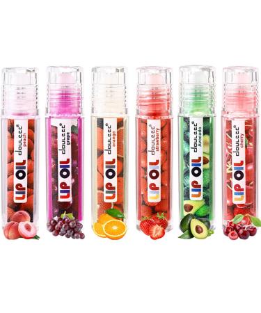 Lot de 6 brillants l vres roul s pour filles - Saveurs fruit es - Maquillage pour l vres s ches et gerc es - Brillant l vres hydratant pour filles pour un usage quotidien - Cadeau id al pour une