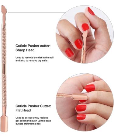 Cuticle Nippers and Cuticle Pusher Manicure Tools Set - Professional Cuticle Trimmer Nail Cuticle Remover Cutter Clippers Tool for Gel Nail Art Fingernails Toenails Spa(RoseGolden) - Buy Online on GoSupps.com