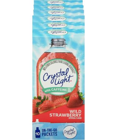 Crystal Light On The Go Wild Strawberry with Caffeine 10-Count Boxes (Pack of 6) - Buy Online on GoSupps.com