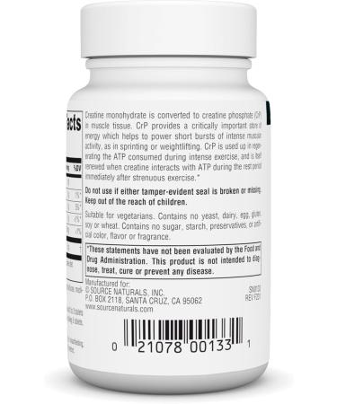 Source Naturals Creatine Sports Supplement - Enhance Athletic Performance & Muscle Activity - 50 Tablets - Buy Online on GoSupps.com