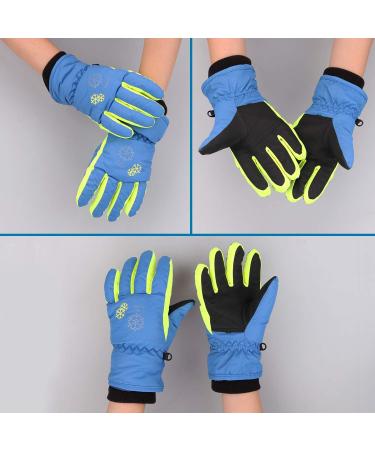 MAGARROW Outdoor Winter Ski Gloves for Kids - Warm Snowproof Fleece Hand Warmers for Boys & Girls (Blue Size S 6-7 Years) - Buy Online on GoSupps.com