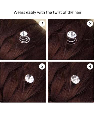 18 Rhinestone Hair Clips 12 Single Diamond Hair Accessories 6 Petal Diamond Hair Accessories Spiral Hair Clips Crystal Hair Clips - Buy Online on GoSupps.com