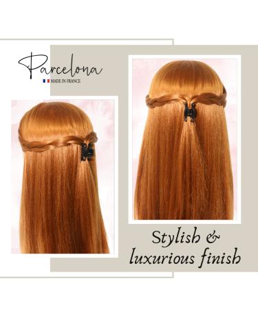 Parcelona French Classic Small Celluloid Hair Claw Clip - No Slip Grip - Made in France (Solid Black) - Buy Online on GoSupps.com