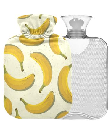 NAANLE CARTOON BANANANA Harm bottle MISEED transparent hot water bottle 2l Large hot hot water bottle for bed handfoot warmer pain relief heat and cold therapy