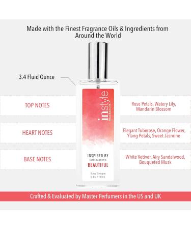 Instyle Fragrances | Inspired by Estee Lauder's Beautiful | Women s Eau de Toilette | Vegan Paraben & Phthalate Free | Never Tested on Animals | 3.4 Fl Oz - Buy Online on GoSupps.com