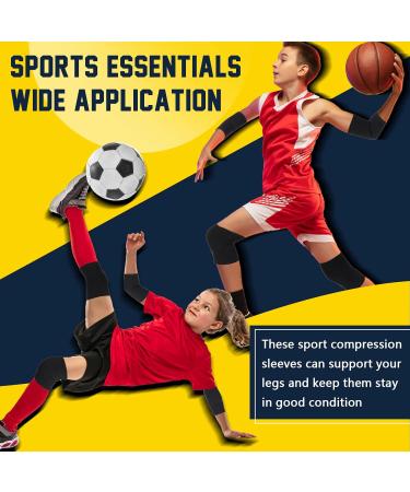 2 Pairs Kids Compression Elbow & Knee Braces - Support for Basketball Volleyball Running | Boys & Girls Medium Black - Buy Online on GoSupps.com