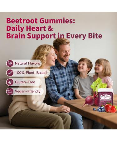 Blltzzz Beet Root Gummies,Super Nitric Oxide Beets Supplement,Grape Seed&Black Pepper Extract,Vitamin C & B12,Supports Blood Pressure&Energy,Mixed Berry,20:1 Beetroot, 60 Beet Chews - Buy Online on GoSupps.com