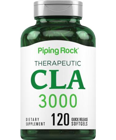 Piping Rock CLA Supplements | 3000mg | Conjugated Linoleic Acid | 120 Softgels | Non-GMO Gluten Free