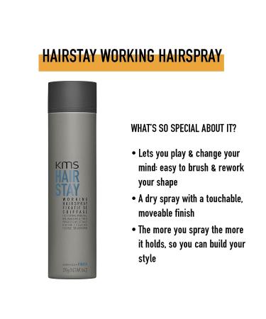 KMS HAIRSTAY Working Spray 8.4 oz - Long-lasting hold for all-day hairstyles - Buy Online on GoSupps.com