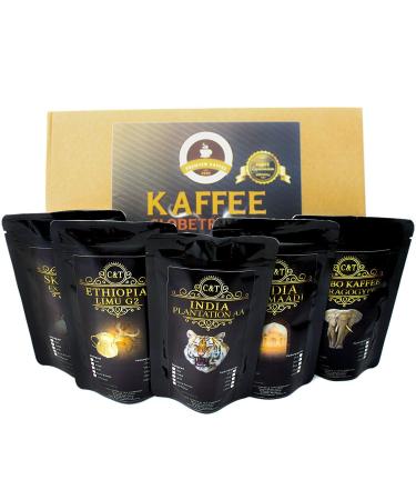 C&T Globetrotter Coffee - True Rarity - Box (Dance Beans) - 5 times 65g of Cutting Edge Coffee - Become the Explorer - Gift Set - Coffee Country World - Coffee Beans in Gift Box