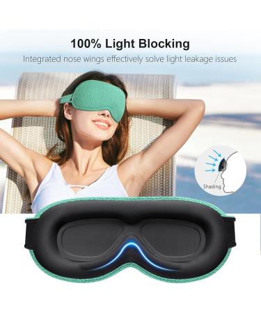 Buy Gritin 100% Light Blocking Sleep Mask - Ergonomic 3D Design Ultra Soft & Comfortable - Perfect for Men & Women - Ideal Eyelash-Friendly Sleeping Glasses in Cyan - Buy Online on GoSupps.com