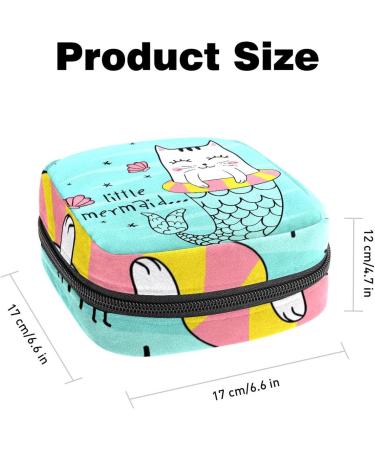 Shop Cute Menstruation Pad Bags with Zipper - Stylish Napkin & Tampon Collecting Bags for Women & Girls (Cat Mermaid Mussel Patterns) - Buy Online on GoSupps.com