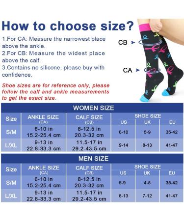 Beister Compression Socks 15-20 mmHg for Women & Men - 6 Pairs, Multi-Colour-02 - S-M Size | Knee High Support Hose for Running, Cycling, Sports - Buy Online on GoSupps.com