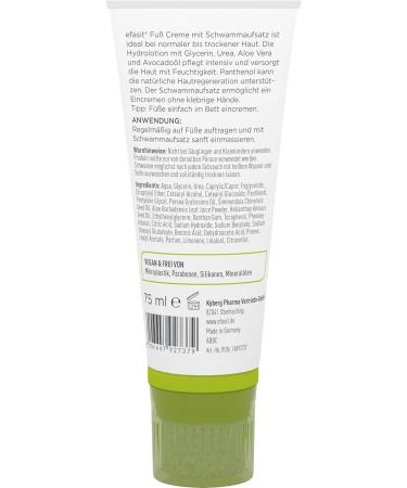 efasit Foot Cream with Sponge Tip 75ml - Dry Foot Cream with Applicator Application Without Sticky Hands Quickly Penetrates Urea Aloe Vera and Oil Hydrolotion  - Buy Online on GoSupps.com