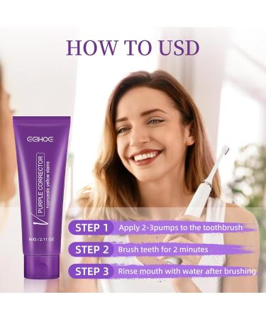 Purple Whitening Toothpaste | V34 Color Corrector for Teeth Whitening | Mint Flavor Tooth Stain Removal - Shop Internationally - Buy Online on GoSupps.com