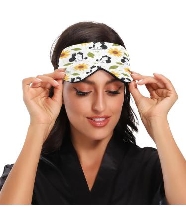 WELLDAY Cat and Sunflowers Sleep Mask - Soft Comfort Blindfold for Men and Women - Buy Online on GoSupps.com