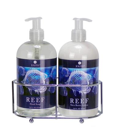 Reef Luxury Shea and Cocoa Butter with Sea Kelp Extract (Soap and Lotion Set in Caddy)