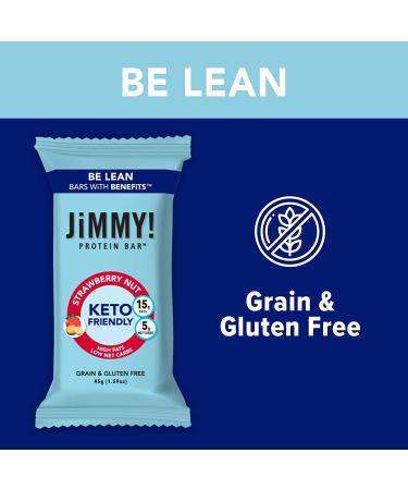 JiMMY! Keto Protein Bar - Strawberry Nut Flavor | 12 Count | Low Net Carb, Low Sugar, Gluten Free - Buy Online on GoSupps.com