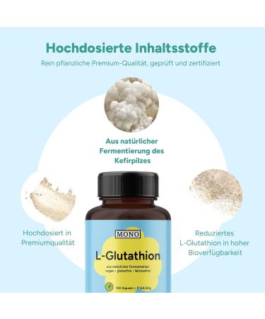 Mono L-Glutathione 1050 mg | Vegan Antioxidant | 100 Capsules | Enhanced 98% Bioavailability | Natural Fermentation | Cellular Health Support - Buy Online on GoSupps.com