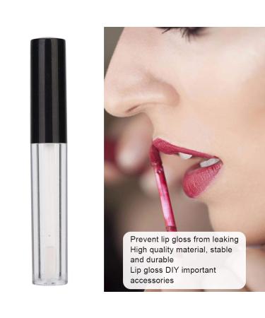 10 Pack 1.5ml Transparent Lip Gloss Tubes - Refillable DIY Lip Balm Containers with Rubber Inserts - Black - Buy Online on GoSupps.com