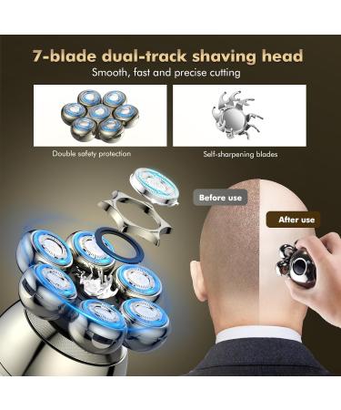 ETENTOUS Head Shaver for Bald Men - 2024 Upgraded 6-in-1 Electric Razor | IPX7 Waterproof, Wet/Dry, Type-C Charge | 90 Mins Longer Usage - Buy Online on GoSupps.com