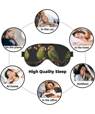 Buy Couple Parrots Olive Print Unisex Sleep Eye Mask | Soft Comfort Eye Shade Cover for Travel Yoga & Shift Work - Buy Online on GoSupps.com