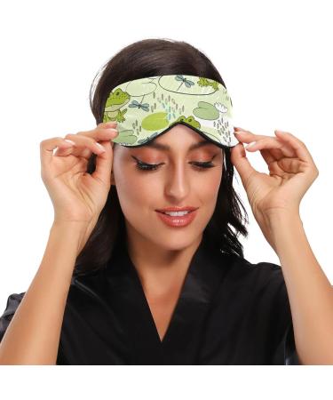 Haskirky Light Blocking Eye Mask for Adults - Breathable & Adjustable Sleep Mask for Travel, Yoga, Meditation - Cartoon Frogs Design - Buy Online on GoSupps.com