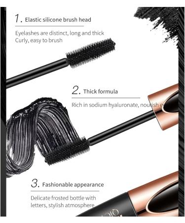 Joyeee 2Pack Mascara Eyeliner Set 4D Silk Fiber Eyelash Mascara and Liquid Eyeliner Thicker Voluminous Eyelashes Long Lasting Waterproof SmudgeProof Eyes Makeup Kit05 - Buy Online on GoSupps.com