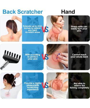 3 Pack Telescoping Metal Back Scratchers with Rubber Handles | Extendable Back Massager Tool | Portable & Durable | Gift Set for Men, Women, Kids, Adults - Buy Online on GoSupps.com