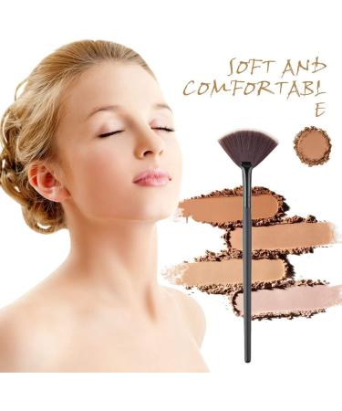 New Single Makeup Brush Blending/Contour/Cheek Blusher Powder Sector Makeup Brush Soft Fan Brush Foundation Brushes (black) Jasnyfall - Buy Online on GoSupps.com