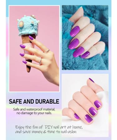 Kalolary Gel Nail Polish Strips - Full Nail Wraps Decal Sets with Nail File and Stick - Waterproof Semi Cured Nail Gel Art Sticker for Women Girls - UV/LED Lamp Required - Set of 7 - Buy Online on GoSupps.com