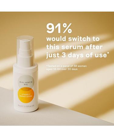 Balance Me Vitamin C Repair Serum - Anti-Ageing & Hydrating Hyaluronic Acid 100% Natural Vegan Cruelty-Free | Reduce Age Spots & Hyperpigmentation | Made in UK - 1.01 Fl Oz - Buy Online on GoSupps.com