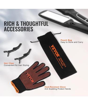 VEVOR Hair Straightener - 1.5" Titanium Flat Iron LCD Display 25 Temp Levels (210 F-450 F) Dual Voltage for Salon Home & Travel - Negative Ion Technology - Buy Online on GoSupps.com