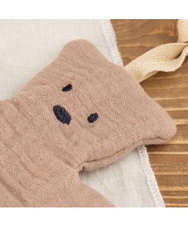 Natural Muslin Teddy Bear Pacifier Holder | Soft & Stylish Infant Accessory - Buy Online on GoSupps.com