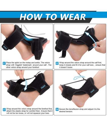 Plantar Fasciitis Night Splint with Foot Drop Orthotic Brace & Spiky Massage Ball - Buy Online on GoSupps.com