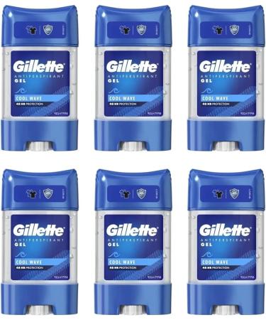 Gillette Gillette Endurance Clear Antiperspirant Gel 70ml - Cool Wave - Pack of 6