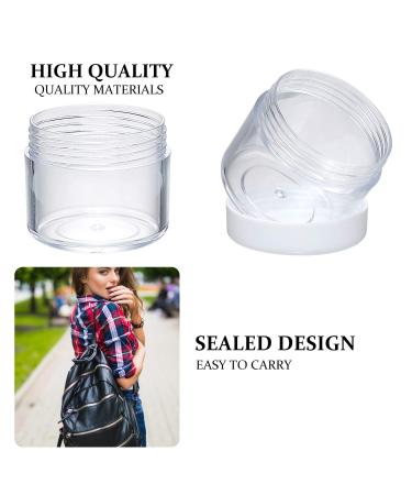 20-Piece Round Pot Jars Plastic Cosmetic Containers Set 20ml/0.7oz - White Lid - Buy Online on GoSupps.com