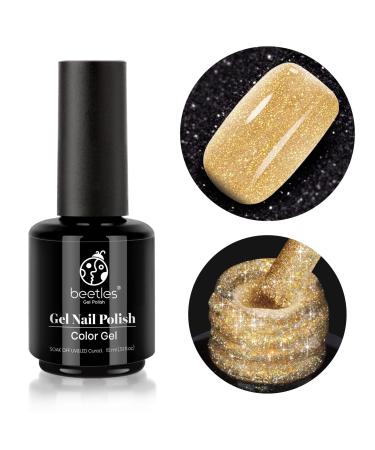 Beetles UV nail polish set 15 ml yellow glitter nail polish champagne gold nail polish striking gel nails gel nail design home improvement at home champagne gold