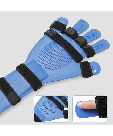 Hand Stroke Hemiplegia Rehabilitation Training Equipment Finger Orthoses Rehab Gloves Blue One Size - Buy Online on GoSupps.com