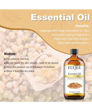 EUQEE Frankincense Essential Oil 118ml - Pure Aromatherapy Oil for Diffusers & Humidifiers | Natural & Relaxing Scent | Pack of 1 - Buy Online on GoSupps.com