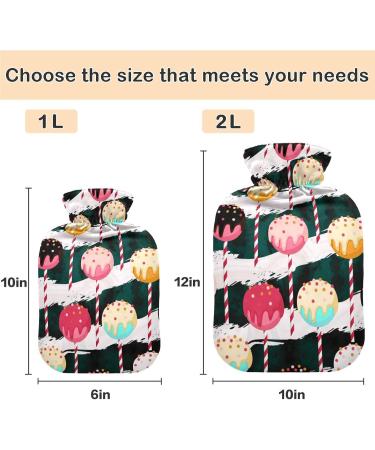 Naanle Striped Sweet Hot Water Bottle with Cover - 1L Transparent Warm Water Bottle for Pain Relief & Heat Therapy | Ideal for Bed Hands & Feet - Buy Online on GoSupps.com